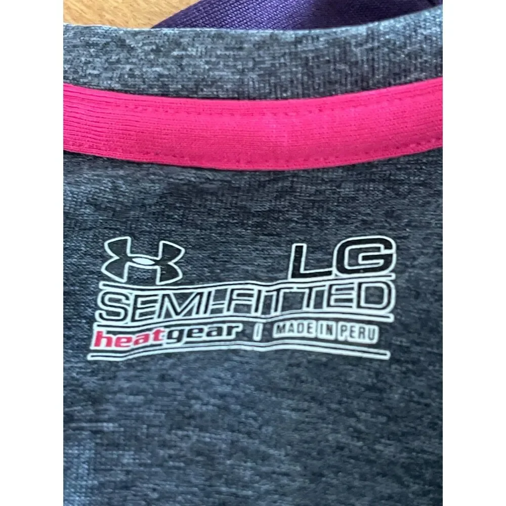 Lot 3 Workout Outfits 2 Tops 1 Nike Skort, Under Armour Purple & Gray Size M/L - Picture 6 of 13